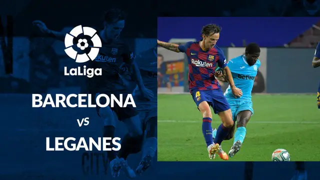 Berita motion grafis statistik Barelona vs Leganes pada lanjutan La Liga 2019-2020. Lionel Messi dan Ansu Fati mencetak masing-masing 1 gol.