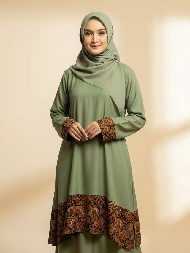 Model Gamis Batik Cap Handmade Earth Tone