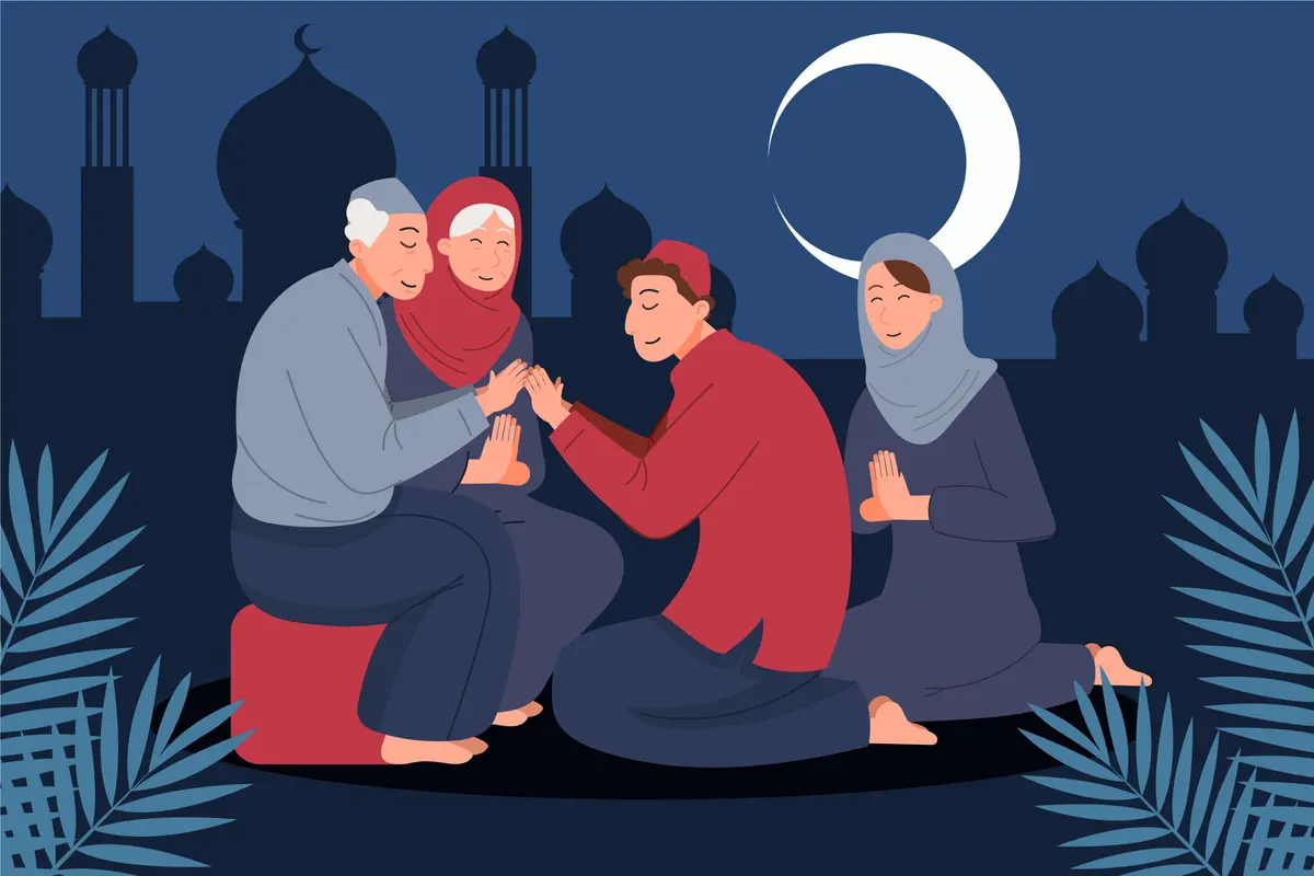 Ilustrasi orang tua, keluarga