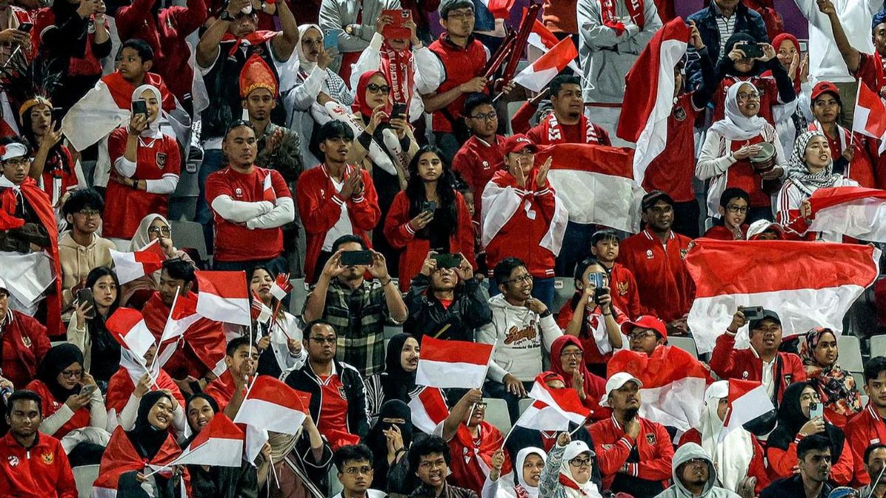 Timnas Indonesia sukses mengandaskan Vietnam dalam laga kedua Piala Asia 2023, pada Jumat (19/1/2024). Pasukan Garuda menang dengan skor&nbsp;tipis 1-0 atas Vietnam.&nbsp;AFP/Karim Jaafar