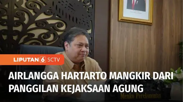 Kejaksaan Agung memanggil Menteri Koordinator Bidang Perekonomian Airlangga Hartarto untuk diperiksa sebagai saksi terkait kasus dugaan korupsi pemberian fasilitas ekspor minyak sawit mentah.