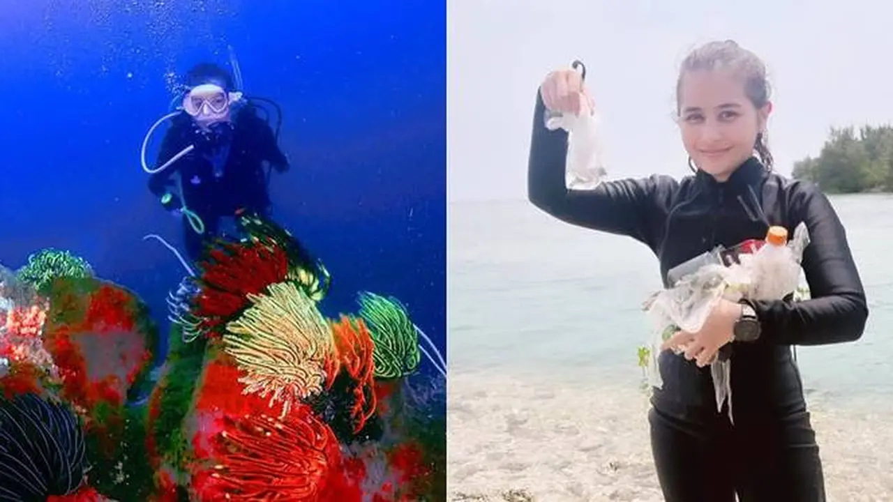 Turut Bersihkan Sampah, Ini 7 Potret Prilly Latuconsina Diving di Pulau Sangiang