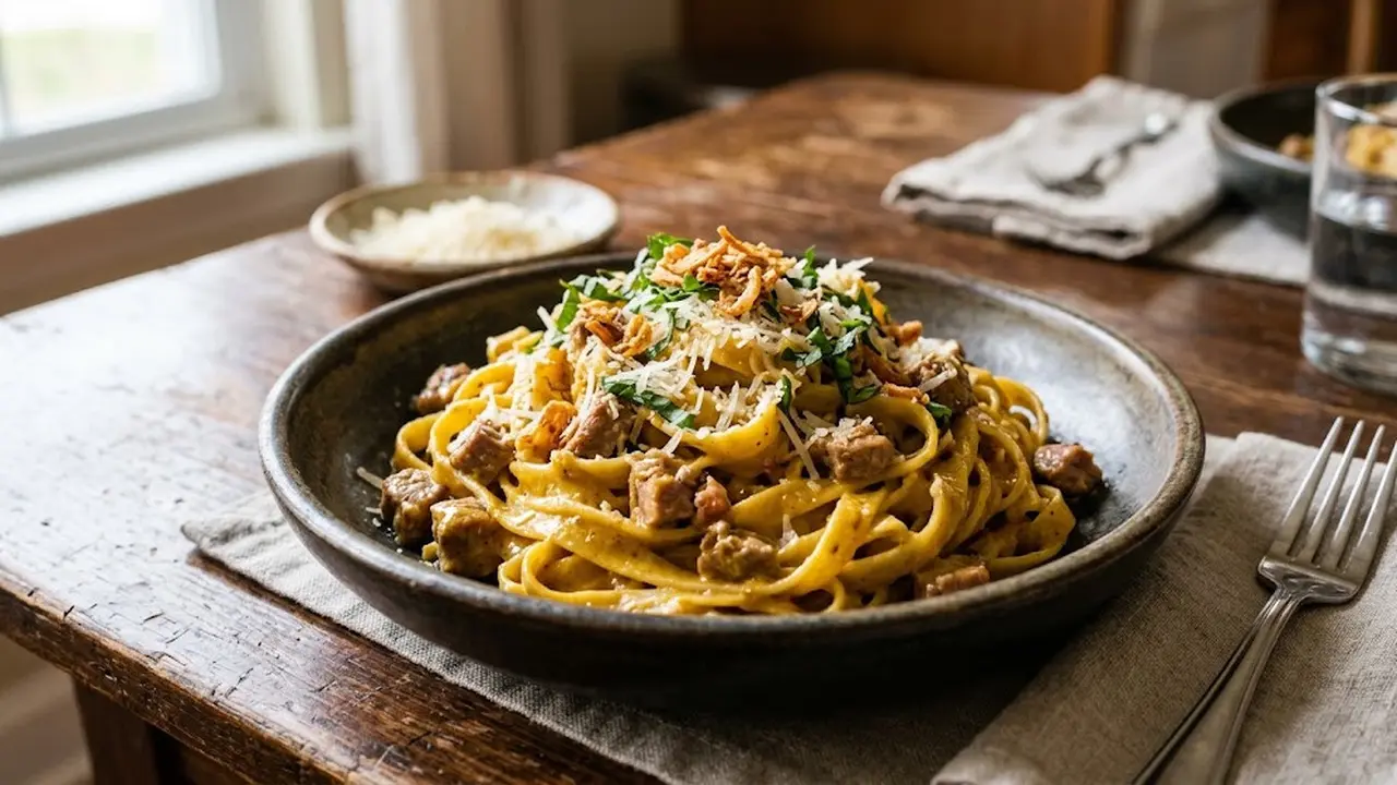 Resep Fettucini Bumbu Bebek