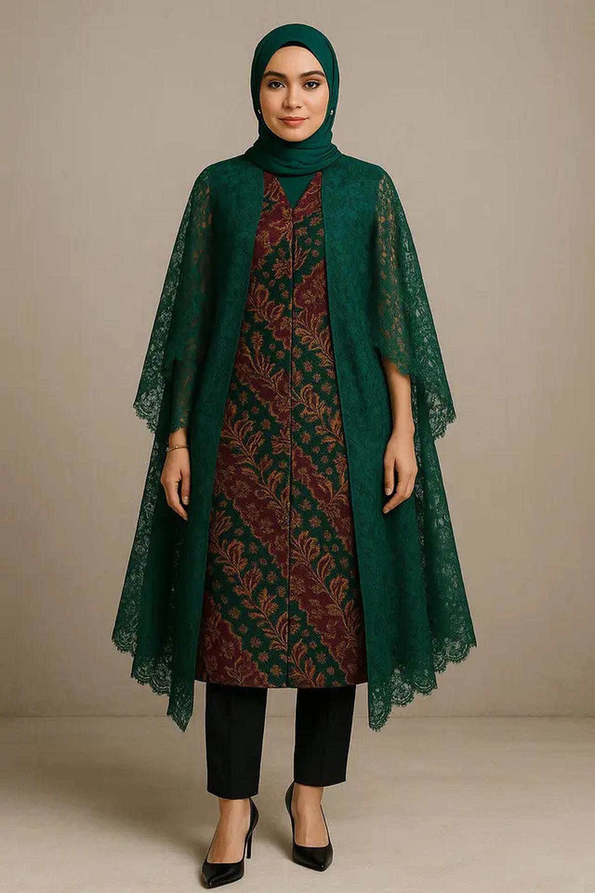 7 Model Tunik Batik Kombinasi Brokat Modern 2025, Tampil Menawan