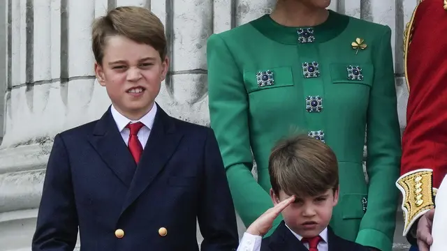 Pangeran Louis di Trooping The Colour 2023. (AP Photo/Alastair Grant)