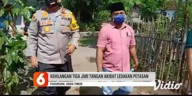 VIDEO: Seorang Pria di Pasuruan Alami Luka Serius Akibat Ledakan Petasan