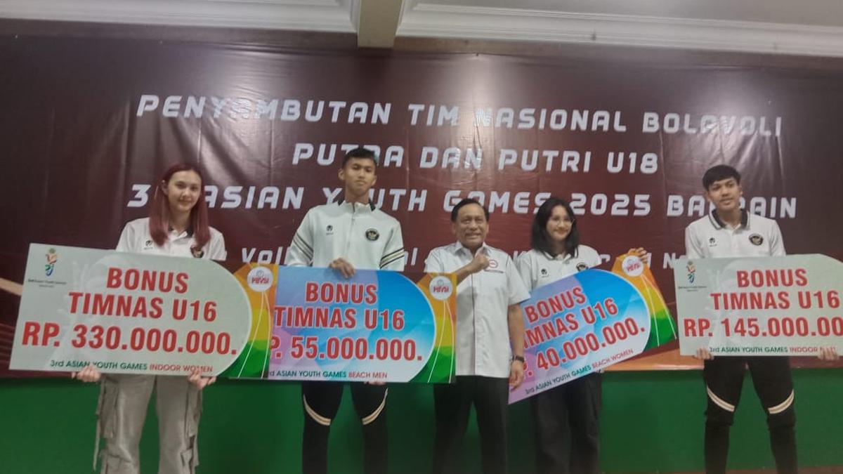 PBVSI Guyur Total Bonus Rp 570 Juta untuk Timnas Voli Putri dan Putra serta Voli Pantai U18 Indonesia