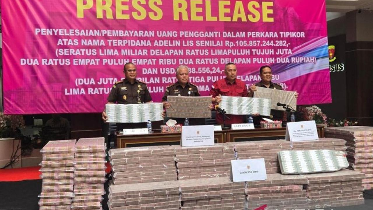 Fantastis! Kejati Sumut Terima Uang Pengganti Adelin Lis Rp105 Miliar Lebih dan Jutaan Dolar AS dari Kasus Pembalakan Liar