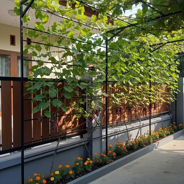 Inspirasi Kebun Anggur Rambat di Pagar Rumah yang Estetik dan Produktif