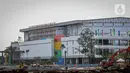 Pekerja menyelesaikan pembangunan Jakarta International E-Prix Circuit (JIEC) di kawasan Taman Impian Jaya Ancol, Jakarta, Kamis (24/2/2022). Menurut PT Jakarta Propertindo, pembangunan JIEC yang ditargetkan selesai tiga bulan itu kini telah mencapai 28 persen. (Liputan6.com/Herman Zakharia)