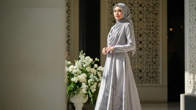 Gamis Bahan Satin Silk Jatuh dan Adem