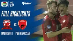 Berita Video highlights BRI Liga 1 2021/2022 pertandingan anatara Madura United melawan PSM Makassar, Minggu (12/9/2021) malam WIB.