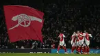 Gelandang Arsenal, Ethan Nwaneri merayakan golnya saat pertandingan sepak bola Liga Premier Inggris melawan Manchester City di Stadion Emirates, London pada 2 Februari 2025. (Glyn KIRK/AFP)