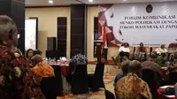 Suasana pertemuan Menko Polhukam Mahfud MD dengan tokoh Papua. (foto: Liputan6.com/katharina janur)