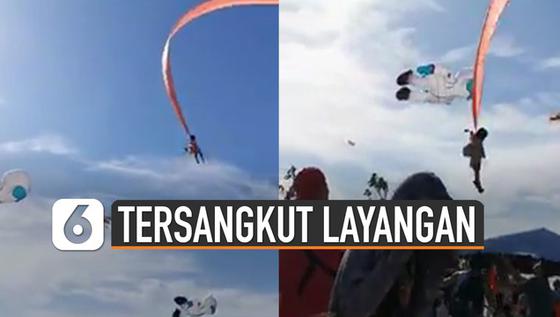 VIDEO: Detik-detik Bocah Tersangkut Layangan Hingga Terbang 10 Meter