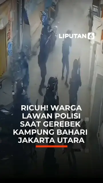 Ricuh! Warga Lawan Polisi saat Gerebek Kampung Bahari Jakarta Utara