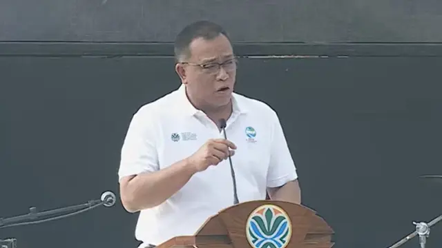 Menteri Lingkungan Hidup Jumhur Hidayat dalam peringatan Hari Lingkungan Hidup Sedunia 2026, Sabtu (6/6/2026).