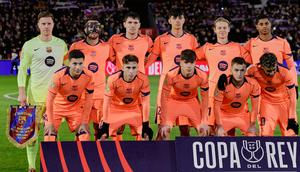 Starting XI Barcelona melawan Guadalajara di babak 32 besar Copa del Rey di Estadio Pedro Escartin, Rabu (17/12/2025). (AP Photo/Rudy Garcia)