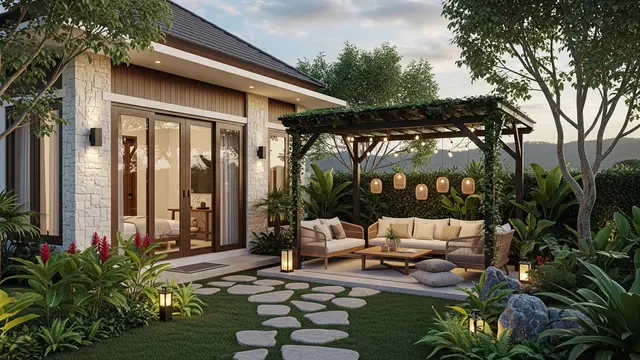 Inspirasi Taman Samping Rumah yang Bikin Tetangga Iri/AI Generated
