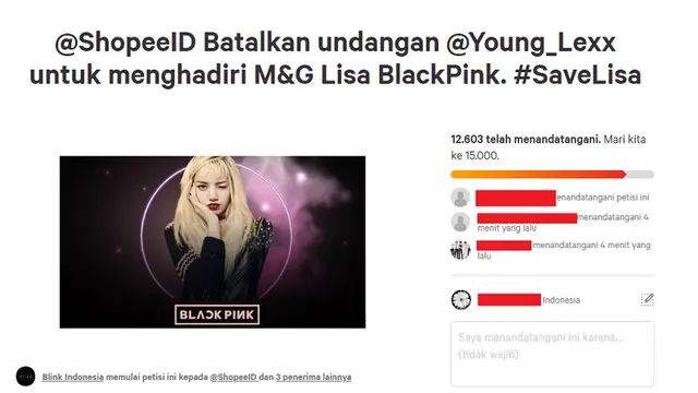 Ucapan Tak Senonoh Bikin Penggemar Blackpink Buat Petisi untuk Young Lex