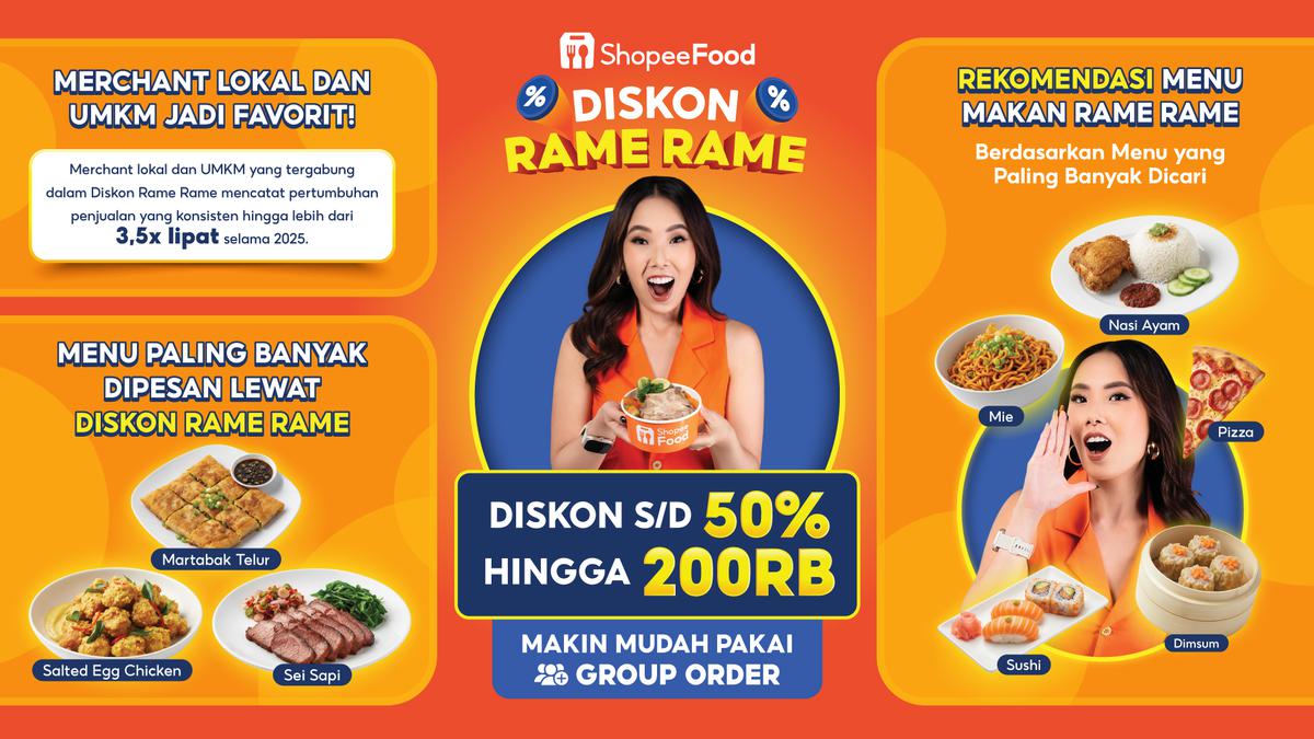 Kampanye Diskon Rame Rame ShopeeFood Perkuat Kinerja Merchant Lokal dan UMKM, Tumbuh Lebih dari 3,5 Kali Sepanjang 2025