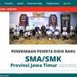 Peserta Didik Baru Jawa Timur atau PPDB Jatim 2022. (www.ppdbjatim.net)