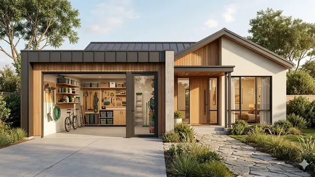 Model Rumah Kecil dengan Garasi Sekaligus Gudang