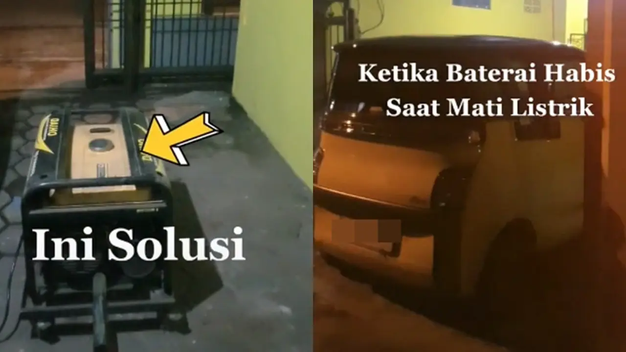 Wuling Air ev isi pakai genset (TikTok/@basit_alfarishi)