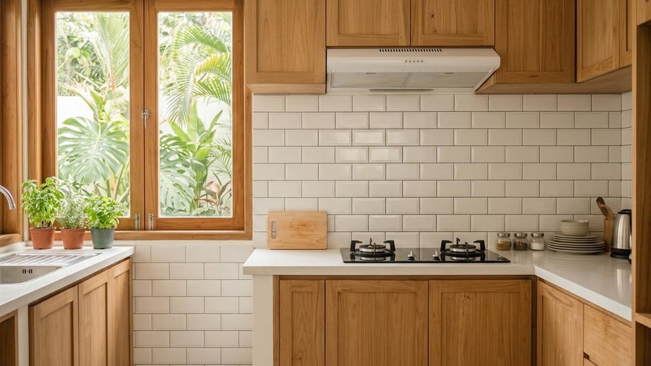 Backsplash Keramik Permukaan Licin