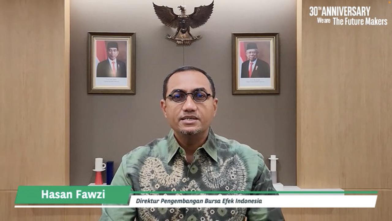 Direktur Pengembangan BEI, Hasan Fawzi saat konferensi pers 30 Tahun PT BNP Paribas AM, Selasa (28/6/2022). (Foto: tangkapan layar/Pipit I.R)