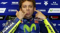 Valentino Rossi usai sesi latihan bebas di Sirkuit Silverstone (Reuters)