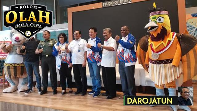 Ilustrasi kolom Darojatun mengenai wacana pengunduran jadwal PON Papua 2021, Drawa dan Kangpo Jadi Maskot PON XX 2020 Papua