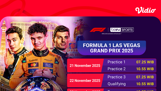 Saksikan F1 GP Las Vegas eksklusif di Vidio. (dok. vidio.com)