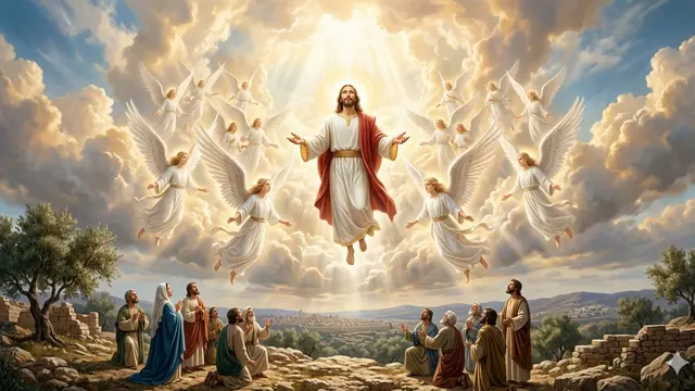 Gambar Kenaikan Yesus Kristus (Foto: Gemini AI)