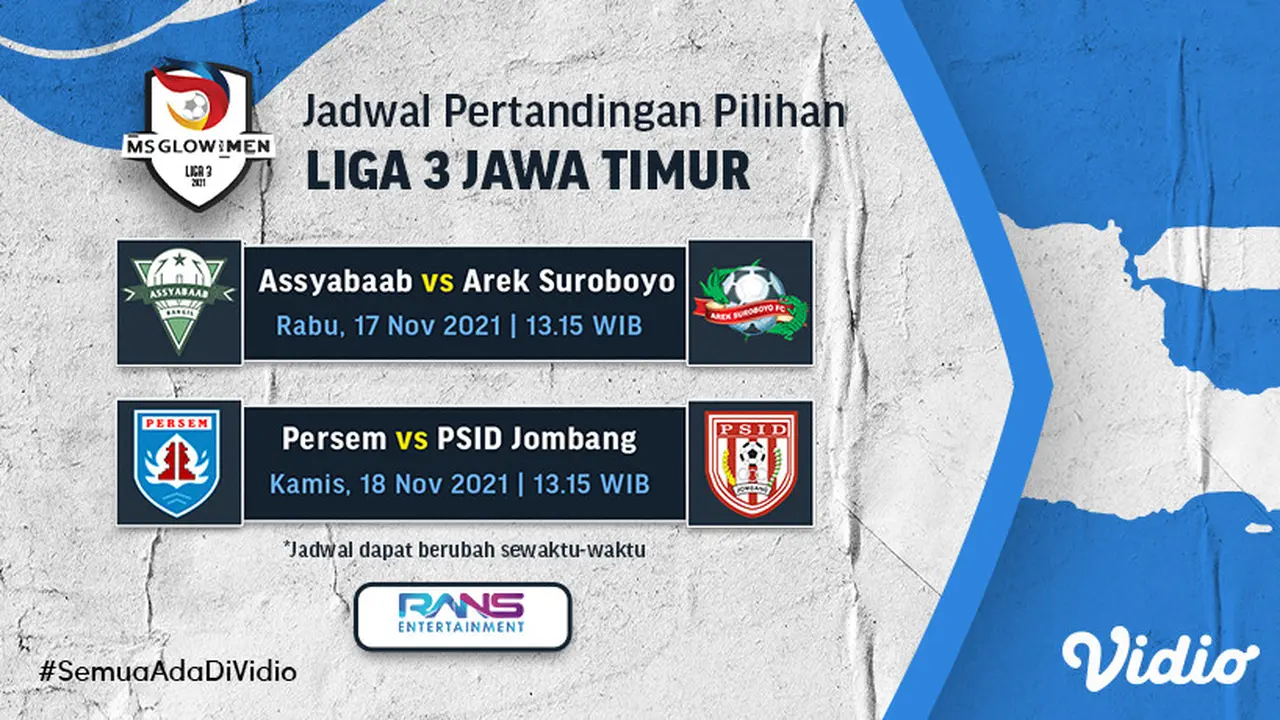Link Live Streaming Liga 3 Jatim 2021 Pekan Ini di Vidio, 17 dan 18 November