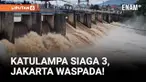Hujan deras yang mengguyur kawasan hulu Sungai Ciliwung di wilayah Puncak menyebabkan debit air di Bendung Katulampa, Bogor, melonjak hingga berstatus Siaga 3 pada Rabu dini hari.