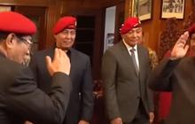 Curi Perhatian Eks Panglima TNI Andika Berbaret Merah Hadiri Acara Prabowo di Kemhan