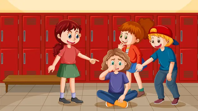 Ilustrasi bullying anak di sekolah, penindasan, perundungan