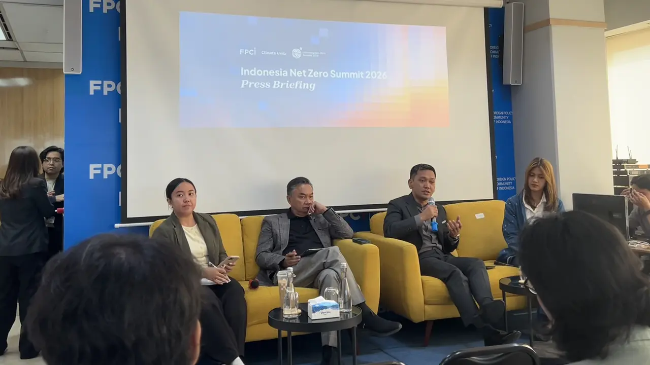 Press Briefing Konferensi Indonesia Net-Zero Summit Rabu (29/7/2026) (Dok: Liputan6/Nasywa Fakhirah)