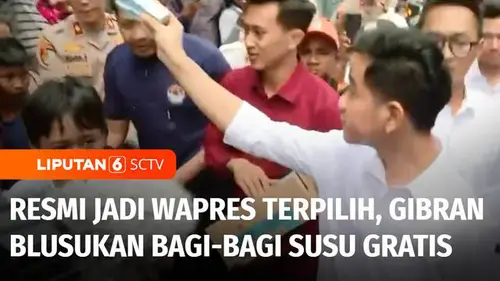 VIDEO: Resmi Jadi Wapres Terpilih, Gibran Bagikan Susu Gratis di Rusun Muara Baru