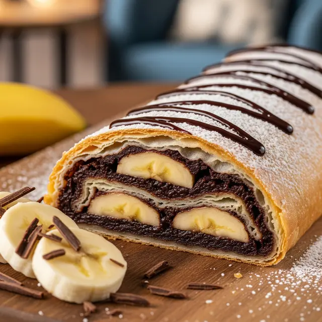 Ilustrasi Choco Banana Strudel Premium/Gemini AI