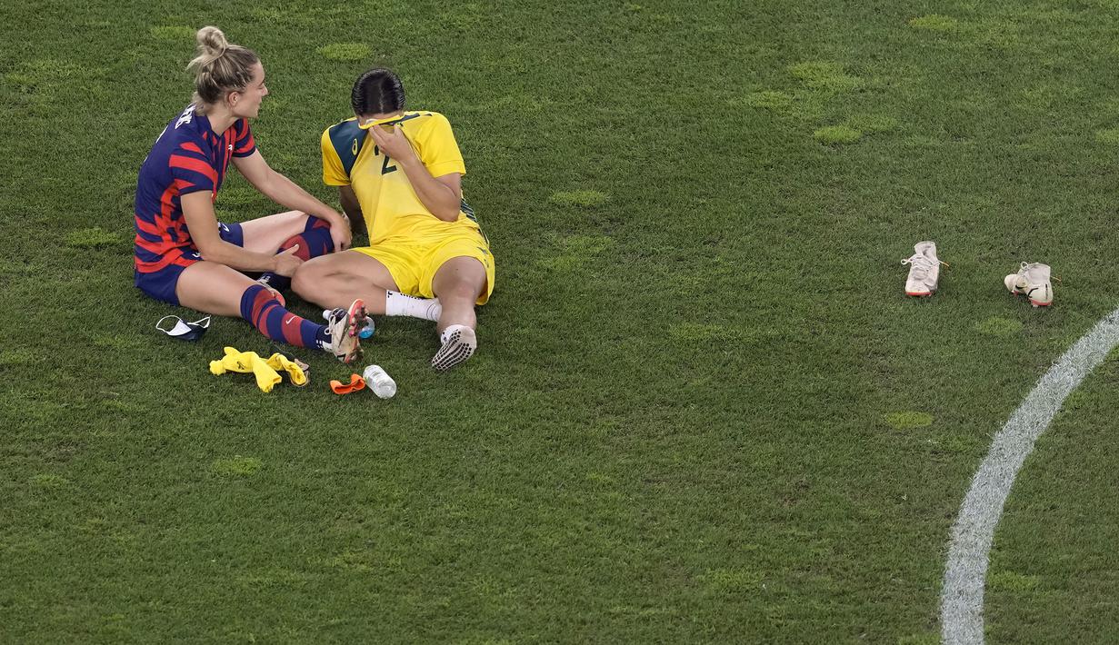 Pertandingan berakhir dengan skor 4-3 atas kemenangan Amerika Serikat. Catatan ini membuat tim sepak bola putri Paman Sam menjadi satu-satunya negara yang mampu mengoleksi medali terbanyak Olimpiade pada cabang olahraga tersebut, yaitu enam medali. (Foto: AP/Kiichiro Sato)