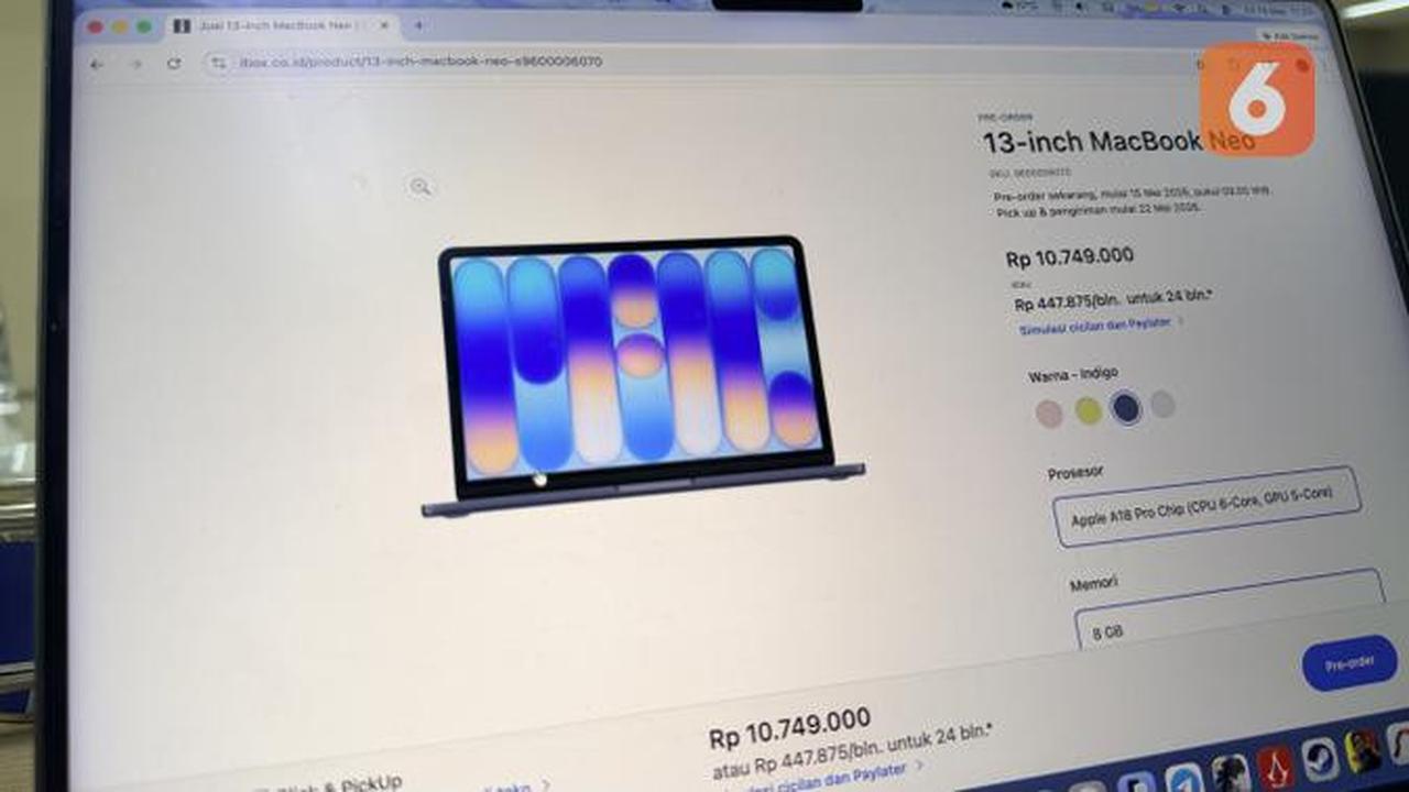 Harga MacBook Neo di Indonesia Terungkap, Varian 256GB atau 512GB Lebih Masuk Akal? (Liputan6.com/ Yuslianson)