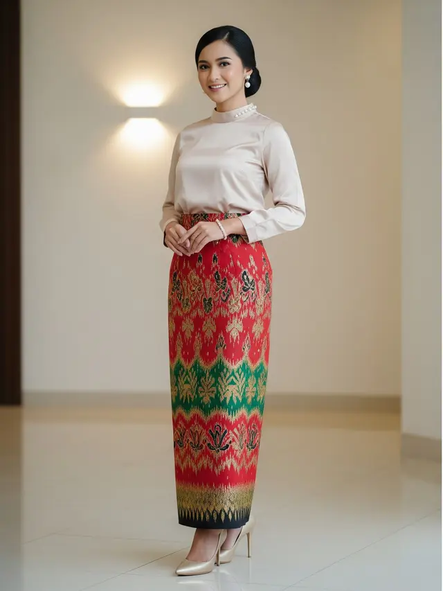 Inspirasi Outfit Natal Bernuansa Nusantara Model Songket Sebagai Aksen Utama