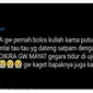 Netizen bagikan momen absurdnya yang bikin ketawa ngakak. (Sumber: Twitter/ladazaa)