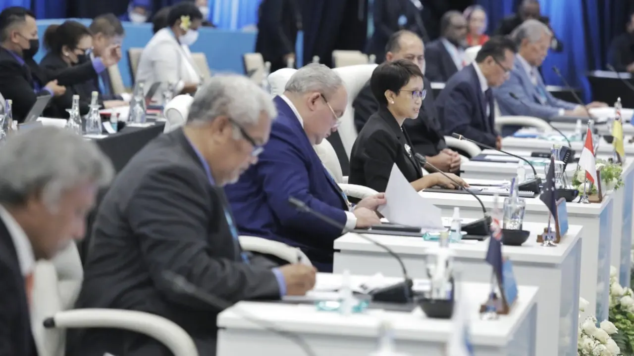 Foreign Minister of Indonesia, Retno Marsudi, spoke at the Indonesia Pacific Forum for Development.