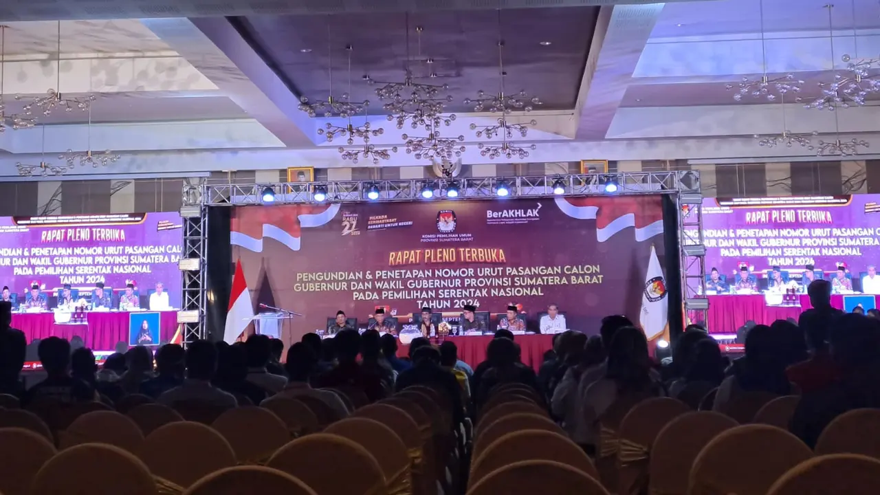 Pengundian nomor urut calon gubernur dan wakil gubernur Sumatera Barat. (Liputan6.com/ ist)
