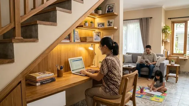 Ide Pocket Office untuk Rumah Tanpa Ruang Kerja (AI Generated)