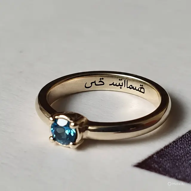 Ilustrasi cincin emas Islami (Created by Meta AI)