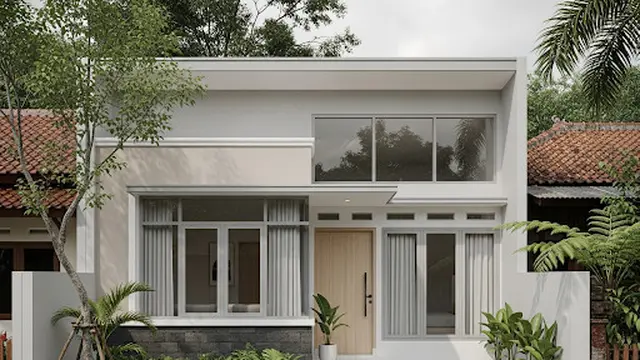 Desain Minimalis dengan Taman Depan
